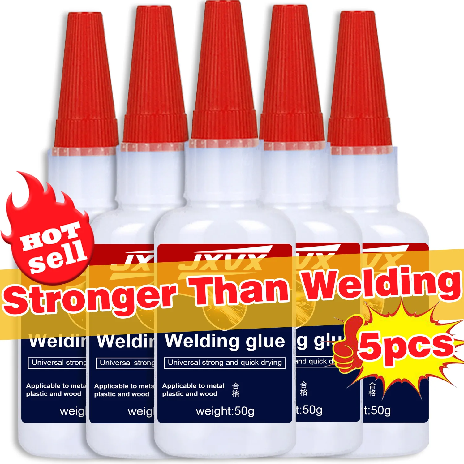 

5pcs Super Extra Strong Oily Glue for Plastic Welding Wood Metal Glass Ceramic Jewelry Repair Glue Tools Multi-functional Oily Original Glue 50g(1.76oz),With precision dispenser.