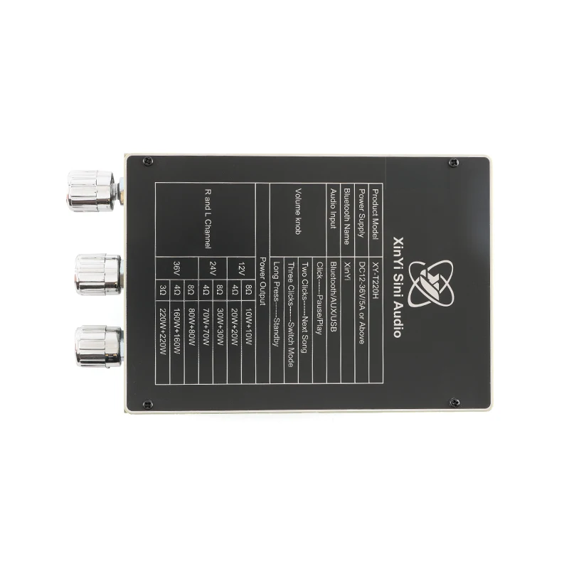 Original XY-T220H 220W 2 Audiophile Bluetooth Audio Power Amplifier Board Module High And Bass Adjustment TPA3251
