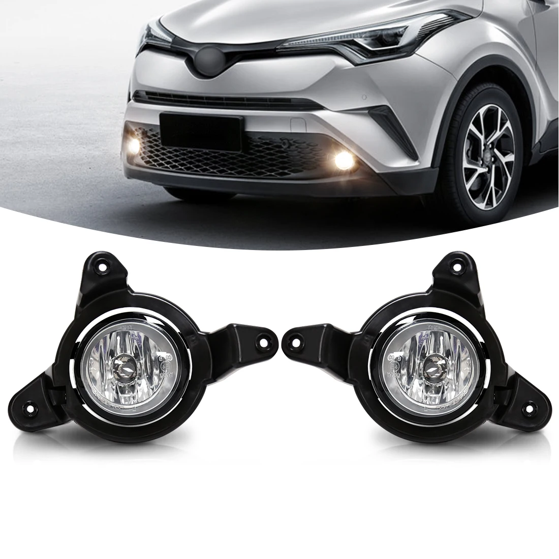 For Toyota CHR C-HR 2018 2019 2020 Car Led Daytime Running Lights Fog Lamp DRL with Wires Switch Relay US Models Car Accessories