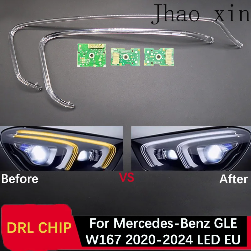 

For Mercedes-Benz GLE W167 White Light 2020-2024 LED EU Car Daytime Lights DRL CHIP Tube Angel Eyes Circuit Board Ballast Module