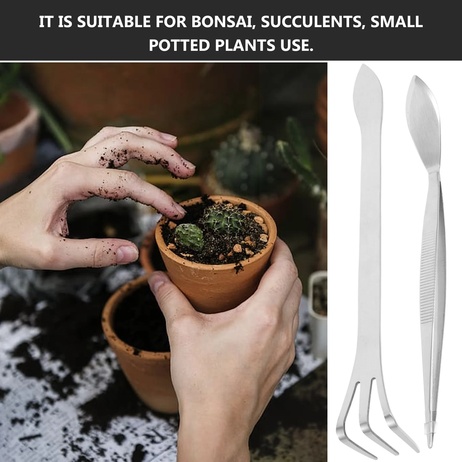 1 مجموعة بونساي الملقط أشعل النار المحمولة متعددة الوظائف أدوات الفولاذ المقاوم للصدأ للنباتات موس الميتة ورقة الموتى مضارب أوراق الموتى