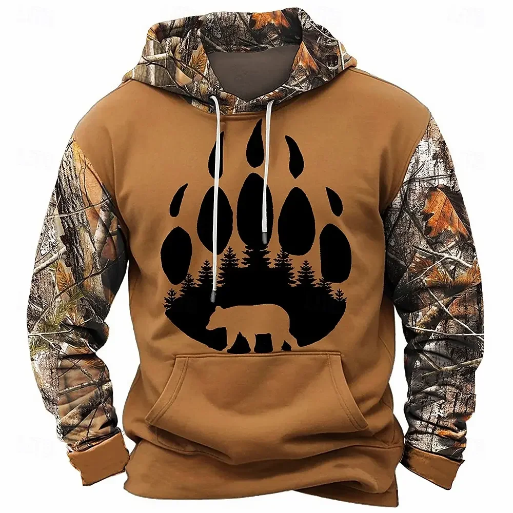 

Funny Camouflage Hunting Men's Hoodie Fashion Autumn and Winter New Sweatshirts 3D Print Sports Clothing Oversized Hoodie