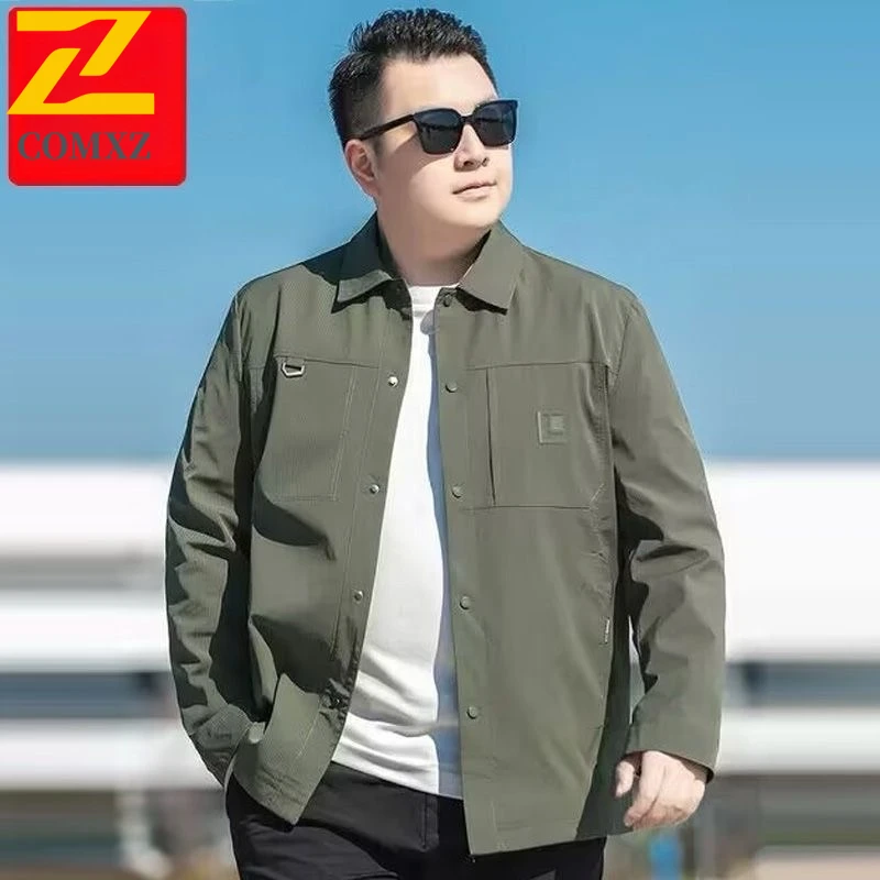 

COMXZ Мужская куртка, однобортный дизайн, воротник-стойка, офисное легкое ветрозащитное пальто, деловые осенние пальто для отдыха