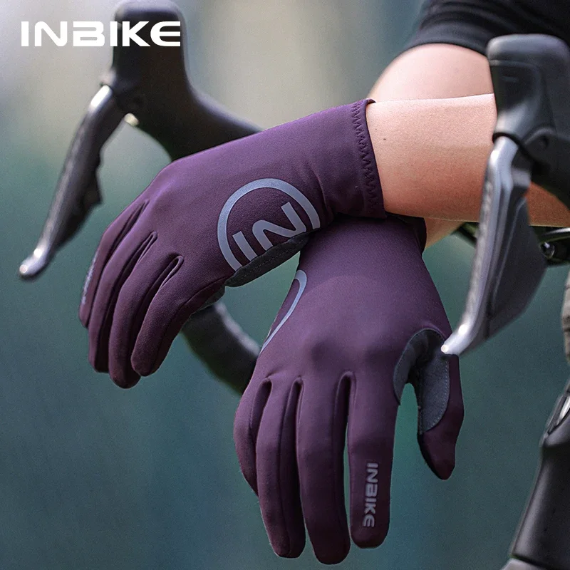 

INBIKE 2023 Cycling Gloves Gel Padded for Men Autumn Winter Fleece Road Bike Gloves MTB Full Finger Touchscreen Bike Accessories