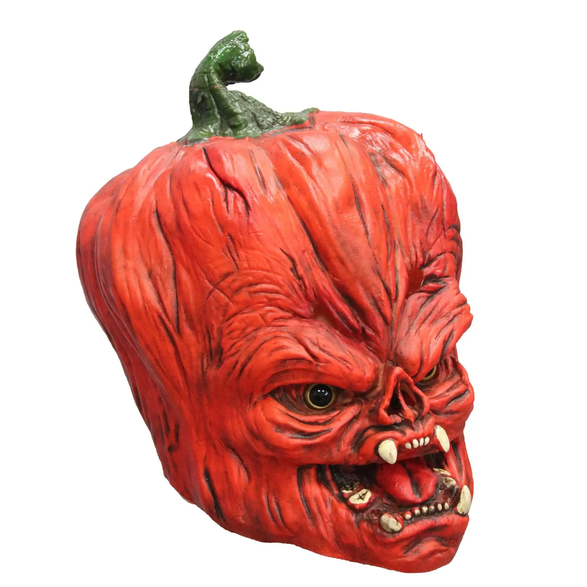 Red Pumpkin Mask Halloween Cospla Latex Pumpkin Headset Horror Prop Ghost Party Mask