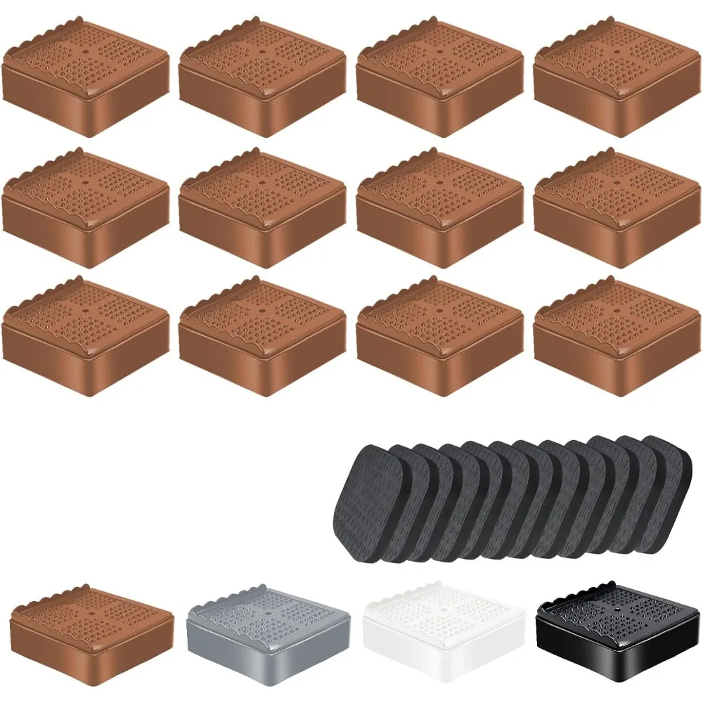 

Furniture Risers, 12 Pack Bed Risers with Non-Slip Grip and Heavy Duty Support, 1 Inch 2 Inch 3 Inch 4 Inch Height Lif