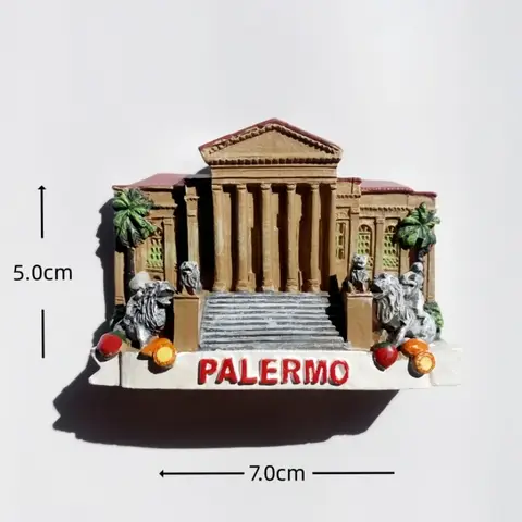 इटली, सिसिली, पलेर्मो मासिमो थिएटर, पर्यटक स्मृति चिन्ह, रेज़िन 3D, वास्तुकला, चुंबकीय रेफ्रिजरेटर स्टिकर 10 best sales राल चुंबक - №8