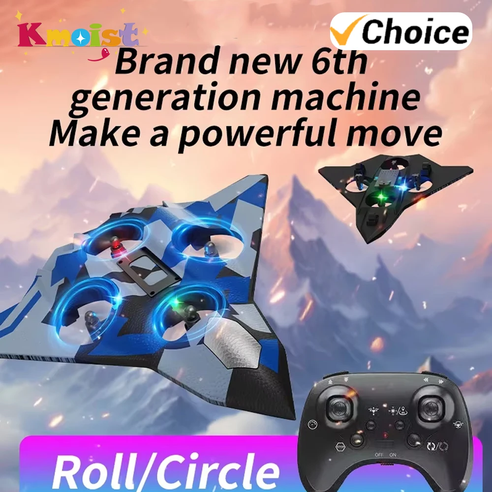 

Foam Drone RC Airplane Toys Gifts for Kids and Beginners Remote Control Plane Fighter Jet with Light Auto Hovering 360 Flip