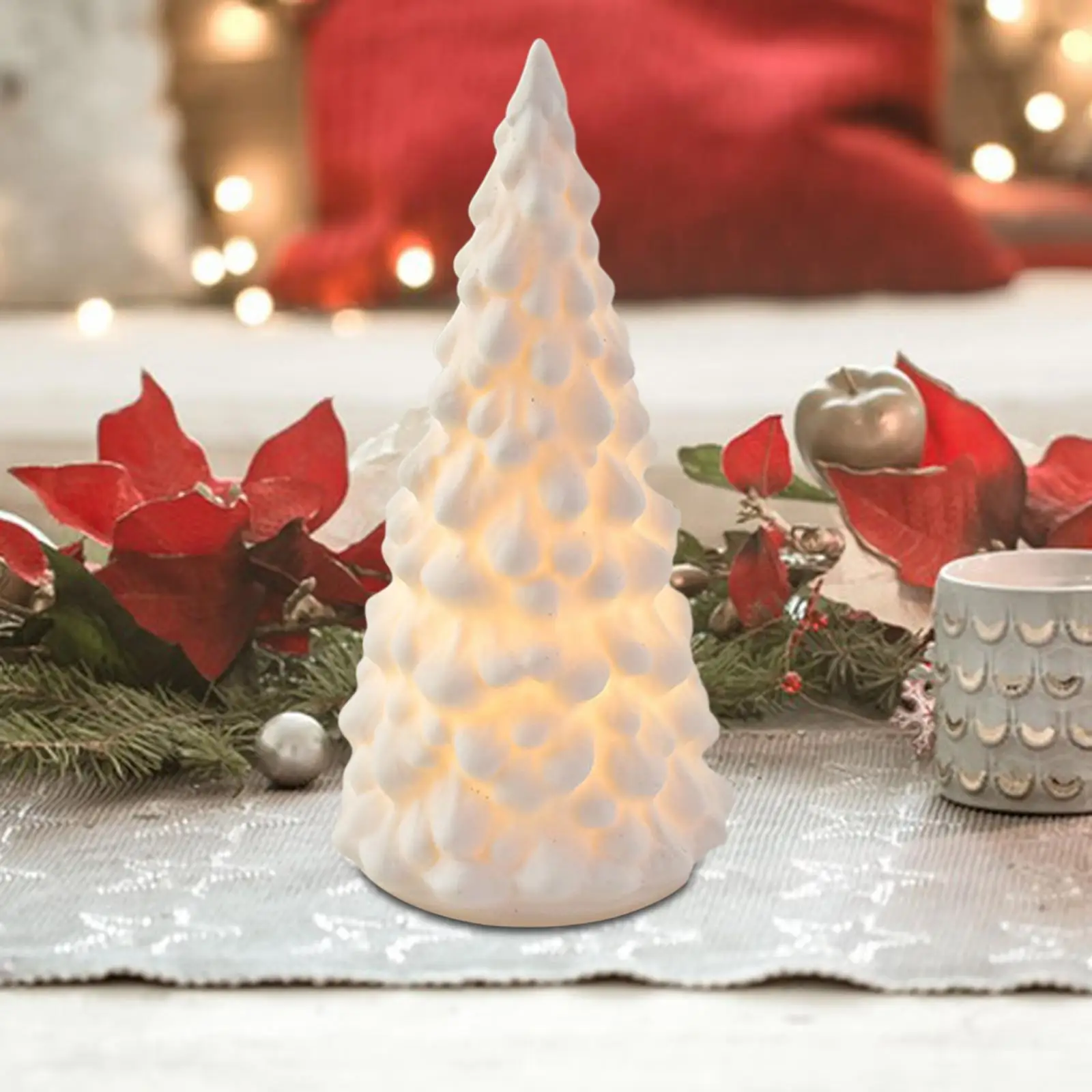 Artigianato in ceramica dell'albero di natale decorativo per il Festival del centrotavola della tavola di casa