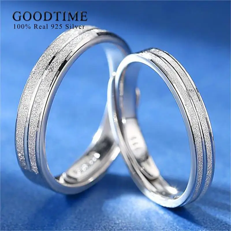 Luxury Frosting Ring Pure 100% 925 Sterling Silver Couple Ring Anniversary Jewelry Engagement Wedding Band Gift For Women Man