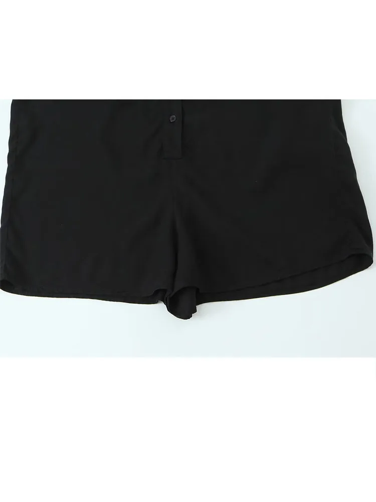 HH Tuta corta decorativa da tasca monopetto con risvolto moda estiva da donna Tuta sottile da pendolare casual elegante femminile