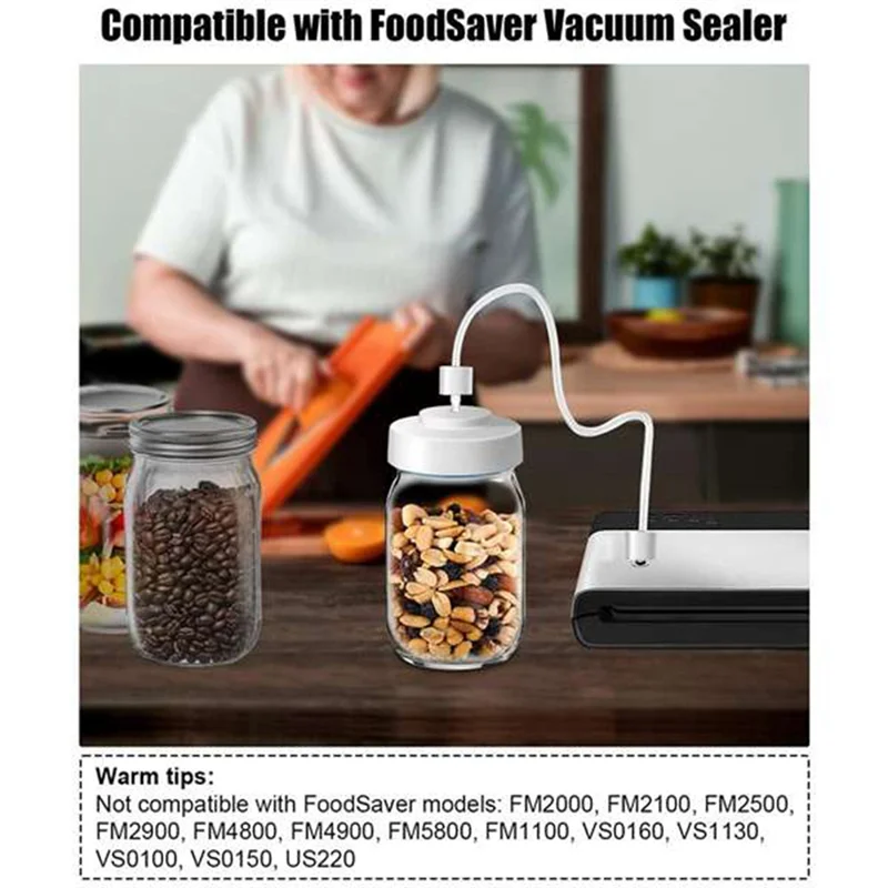 طقم مكنسة كهربائية AC93-Jar - سدادة مكنسة كهربائية متوافقة مع ماكينة سد الفراغات Foodsaver