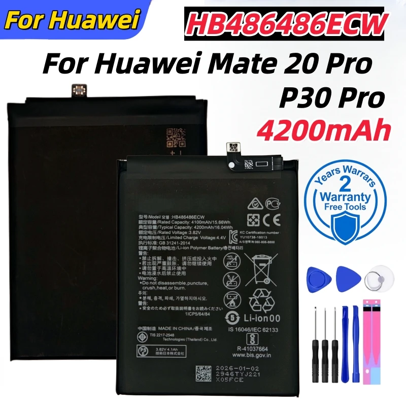 Lithium battery High Quality 4200mAh HB486486ECW Mobile Phone Battery For Huawei P30 Pro Mate20 Pro Mate 20 Pro Batteries