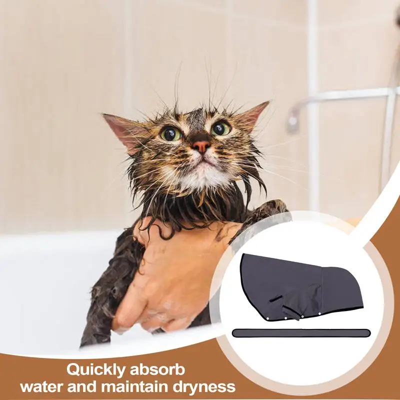 Dog Robes For After Bath Hooded Cat Bath Robe Dog Bathrobe Super Absorbent Dog Robe Dog Drying Towel Bath Towels For Small