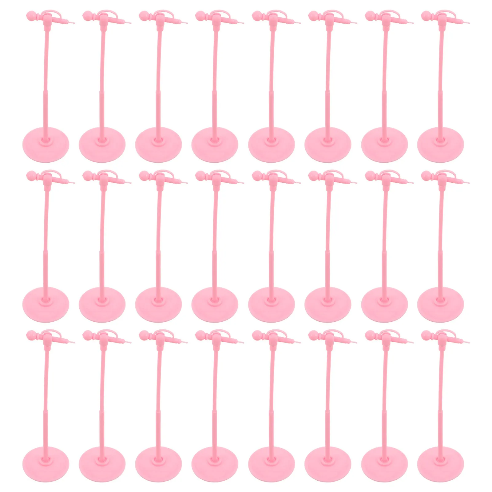 

25 шт., детские пластиковые микрофоны на подставке для декора кукольного домика, аксессуары для музыкальных игр и декораций для детей