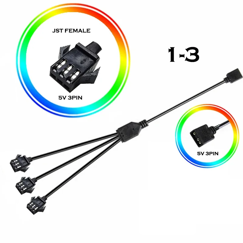 Moederbord RGB AURA SYNC Adapter Kabel JST SM Adapter Kabel JST-3P SM3P SM4P 1-5 Spiltter EL Draad Snoer overdracht Mannelijke/Vrouwelijke