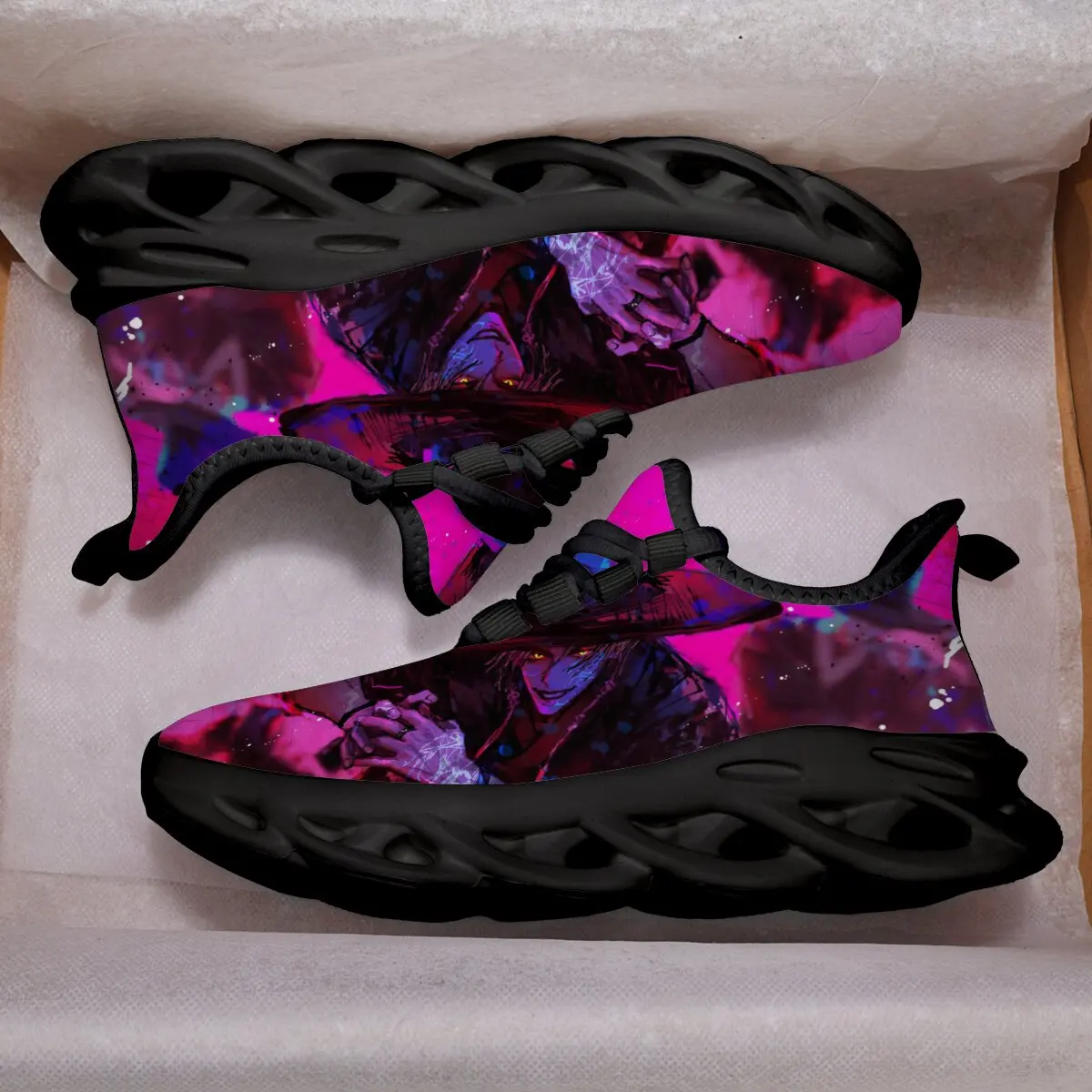 어린이 운동화 애니메이션 캐릭터 다채로운 예술 경량 운동화 소년 소녀를위한 통기성 운동화