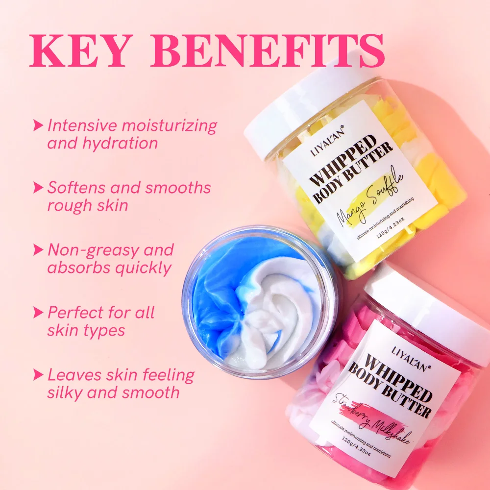 9pcs/Box Whipped Body Butter Set Skin Moisturizing Nourishing Shea Butter Body Lotion Softens Smooth Rough Non-greasy Skin Care
