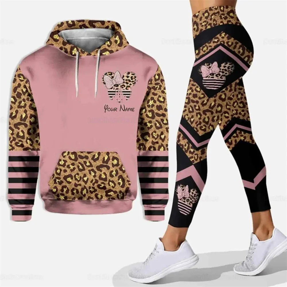 New 2024 3D women\'s hooded suit sweatpants Disney yoga suit pink fashion sportswear essential hooded felpe sweat femme top femme