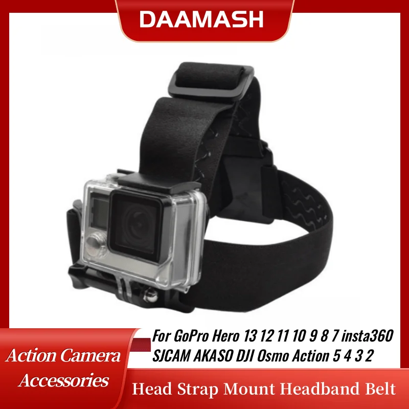 Ремень на голову с креплением на голову для GoPro Hero 13 12 11 10 9 8 7 insta360 SJCAM AKASO DJI Osmo Action 5 4 3 2 аксессуары для камеры