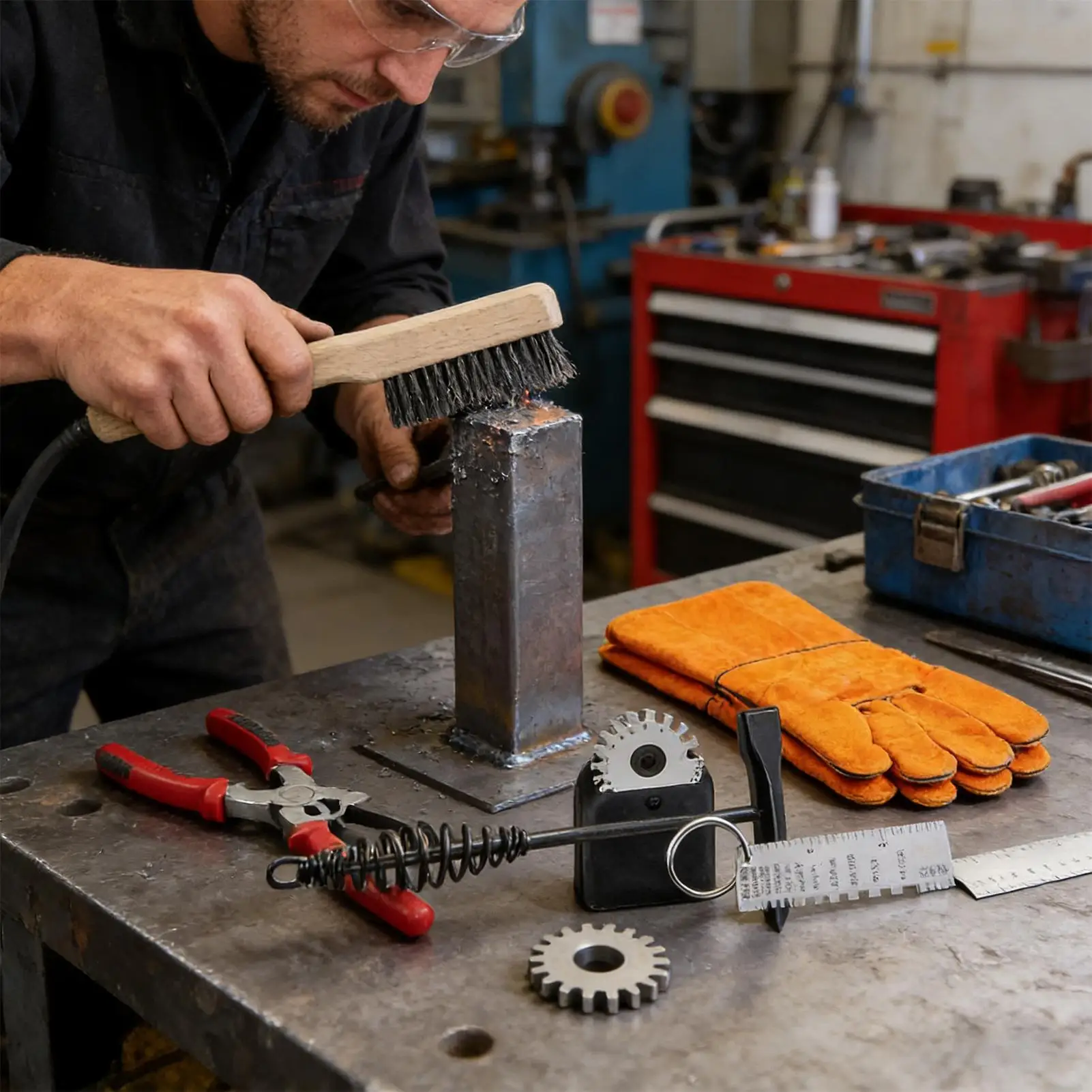 Welding Tool Kit Soldering Splatter Cleaner Tools Slag Removal Set for Electronics Soldering Automotive Welding Industry Crafts