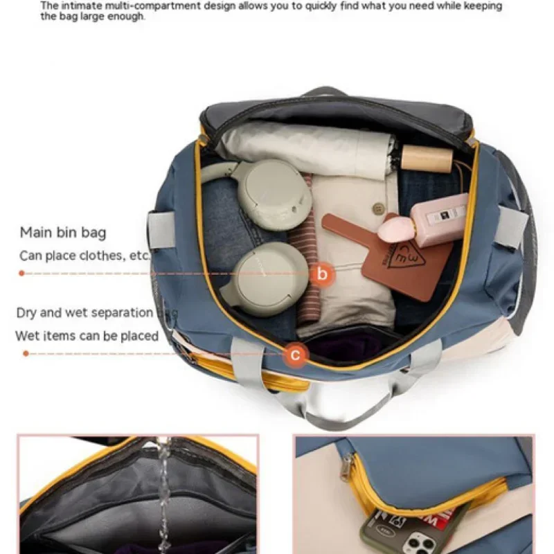 Expandable Storage Bag With Large Capacity Portable Fitness Dry Wet Separation Clothing Travel Multi-functional Sports Bag