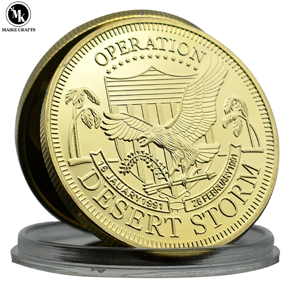 US Desert Storm Operation Commemorative Coin Metal Gold Plated Silver Challenge Coin Collectible Holiday Gifts