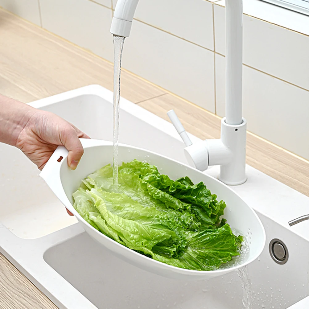 

Fruit Vegetable Drain Basket Strainer Kitchen Tool Water Filter Basin Container Easy Clean Safe Material No Smell Gift