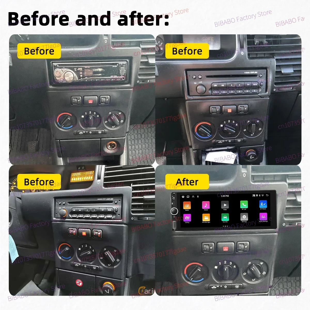 Carplay Android Auto 1 Din Radio Android for Opel Vauxhall Zafira A MK1 1999-2004 6.86