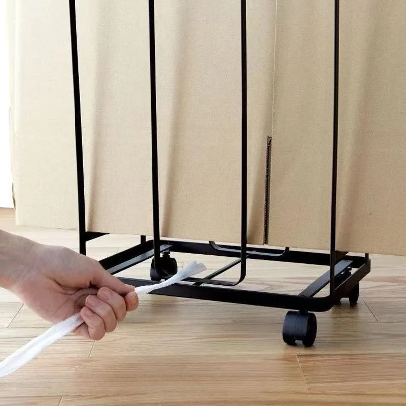 Simplicity Iron Storage Holders Warehouse Movable Carton Box Storage Rack Practical Storage Holder with Wheel Household