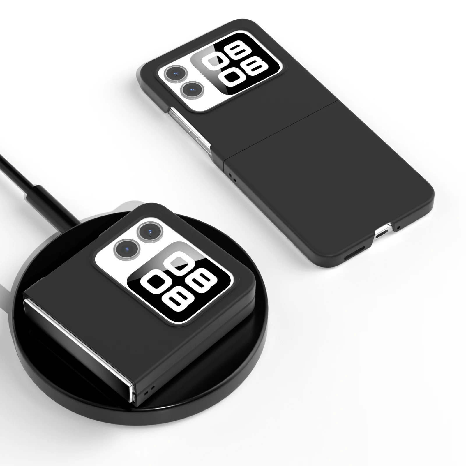 초박형 피부 촉감 하드 PC 실리콘 케이스, 화웨이 노바 플립용, 오염 방지 소프트 터치, 슈퍼 슬림 접이식 보호 커버