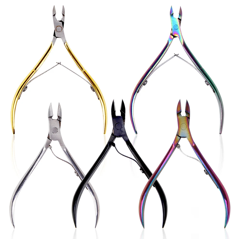 1Pcs Cuticle Nippers Nail Manicure Scissors Clippers Trimmer Stainless Steel Professional Dead Skin Remover Cutters Nails Tools