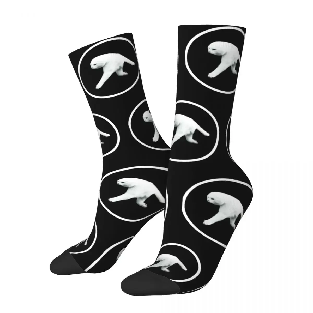 New Female Male Socks Aphex Twin Merch Soft Two legged Cat Graphic Stockings All Season