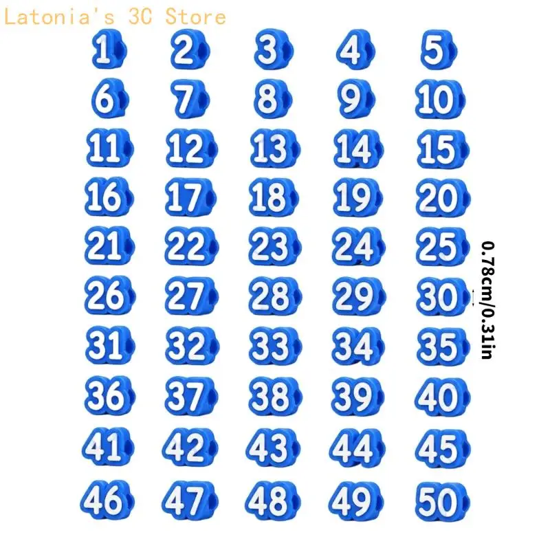 1-50 nummeriertes Gummi-Bleistiftmarker-Set für gemeinsame Vorräte und Schreibtischsortierung X3UB – Detail 6