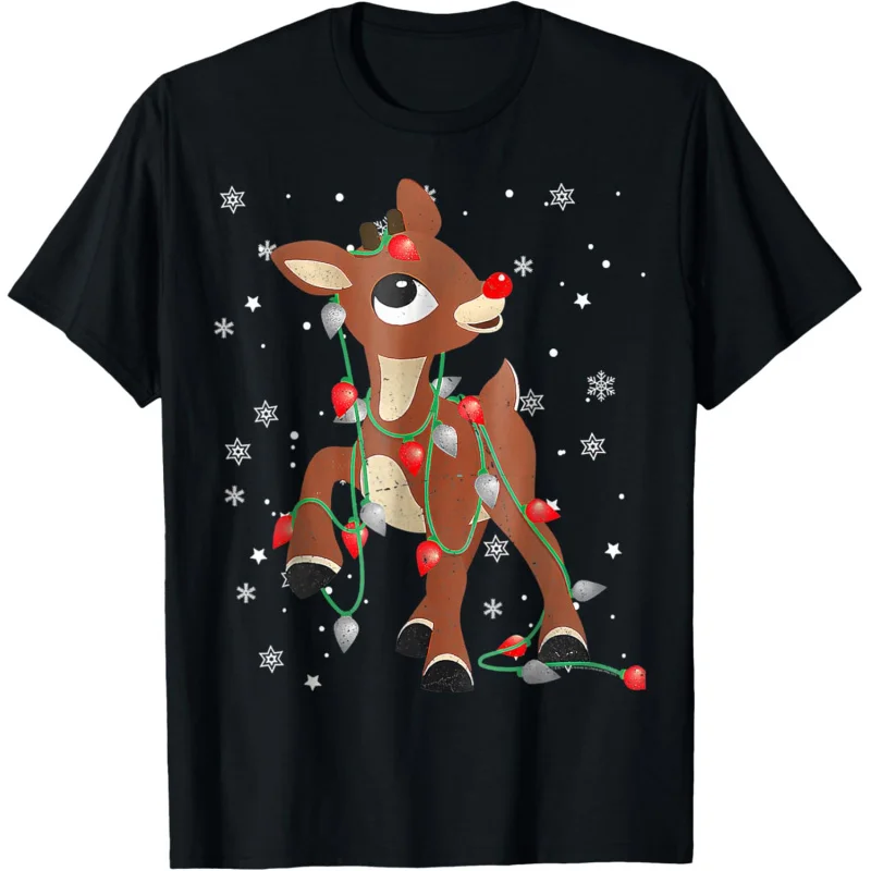 Rudolph The Red Nose Reindeer For Kids And Christmas Fan T-Shirt Men's and women's loose fit plus size