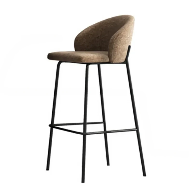 

Light Luxury Iron Bar Chairs Modern Minimalist Home Bar Chair for Kitchen Nordic Front Desk Bar Stools Leisure Back High Stool