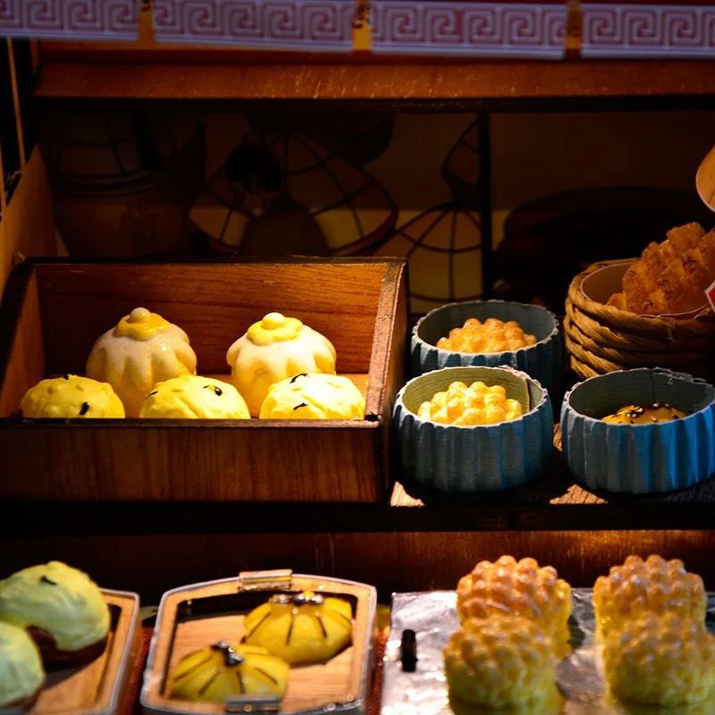 مجموعة نماذج خشبية لمتجر حليب الصويا من OUZEY DIY، مشروع بناء منزل مسرح الشارع الإبداعي، لعبة تعليمية هدية للبالغين 14+ #4