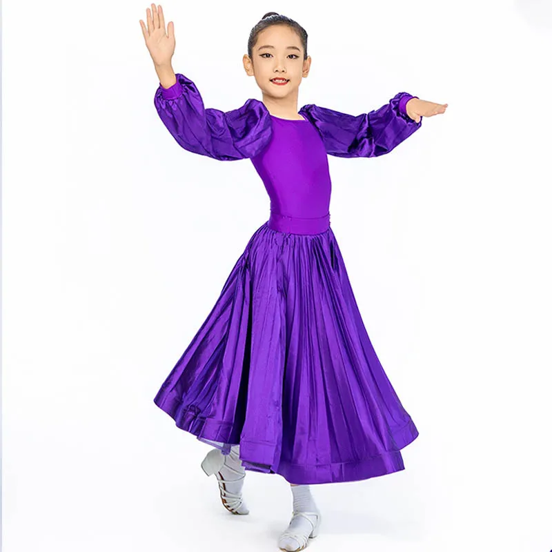 Multi-Color Standard Ballroom Dance Dress Girls Waltz Peformance Stage Costume Ballroom Dress Competition Kids Dancewear VDL1671