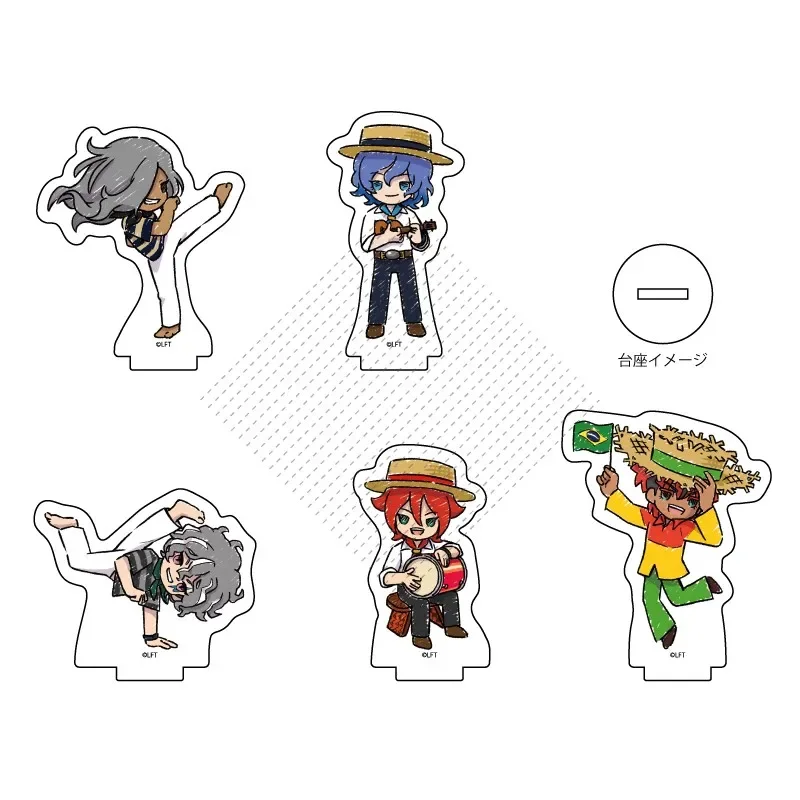 Juego INAZUMA ELEVEN 11 Mini figura muñeca Anime Endo Mamoru Kazemaru Ichirota soporte acrílico modelo placa Cosplay juguete para regalo