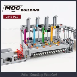 GBC Module Pole Dancing Quartet Model MOC Building Blocks DIY Assembly Collection Toys Technology Bricks Creative Ideas Gifts