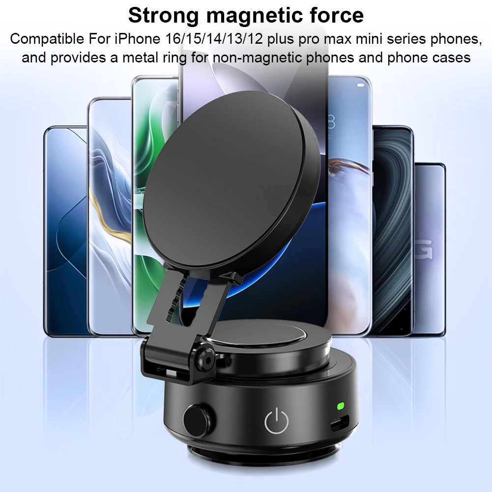 لحامل الهاتف المحمول Magsafe 360 °   دعامة شفط مغناطيسية قابلة للطي وقابلة للتدوير لهواتف آيفون/سامسونج/شاومي