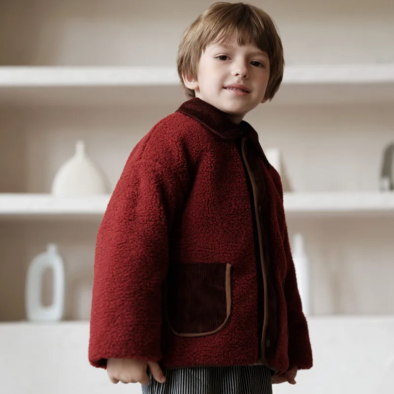 سترة قطنية قصيرة جديدة متعددة الاستخدامات لخريف وشتاء 2025 للأولاد والبنات، قابلة للعكس، مبطنة، معطف فضفاض مناسب