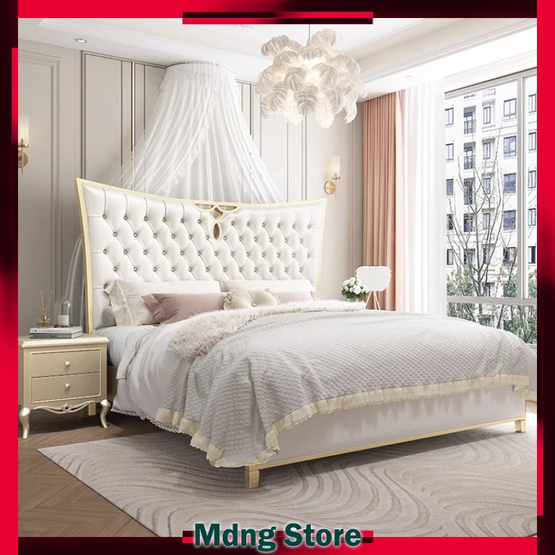 

Minimalist Legs Bed Aesthetic Modern King Storage Lounge Bed Nightstands Double Children Letto Matrimoniale Home Accessories