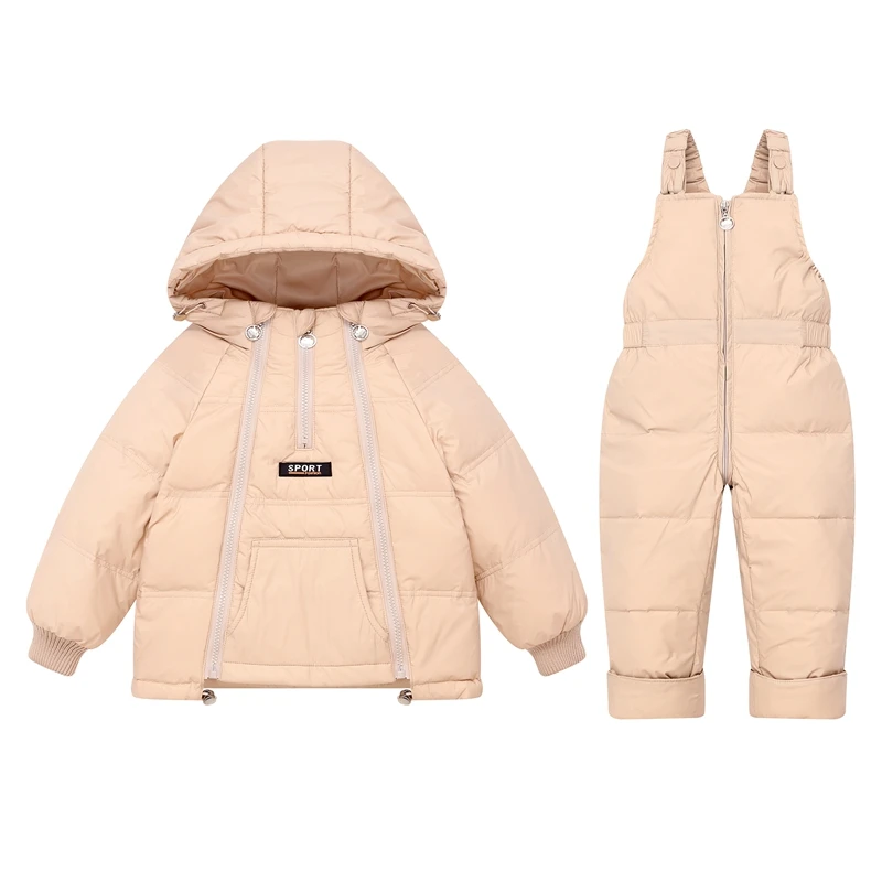 -30℃ Children Duck Down Coat Toddler Girl Parka Suit Boy Winter Clothing Set Warm Thicken Kids Snowsuit Baby Jumpsuit Jacket