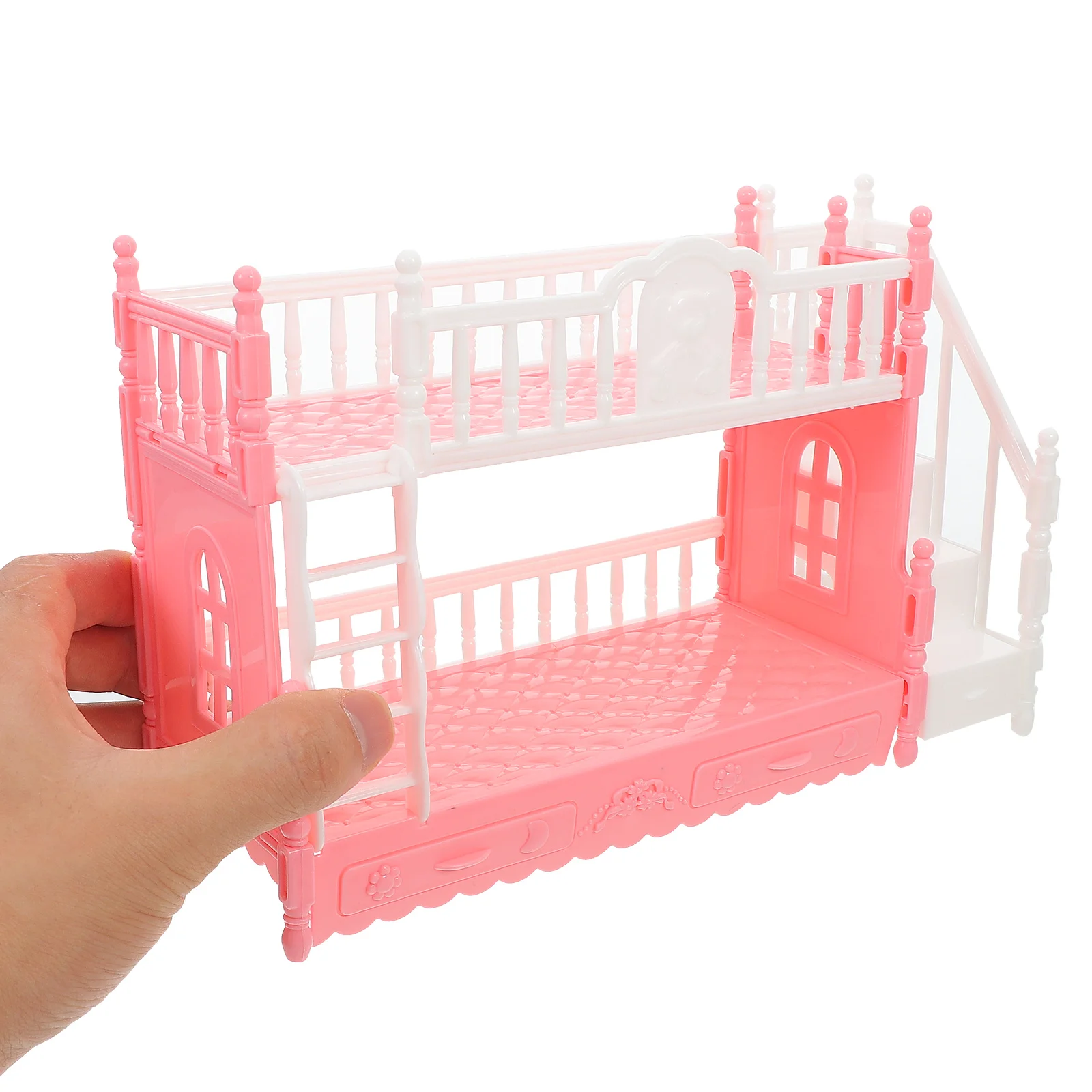 Furniture for Dolls Props Bed Twin Bunk Beds Toy Abs Mini Models Miniature Ornament