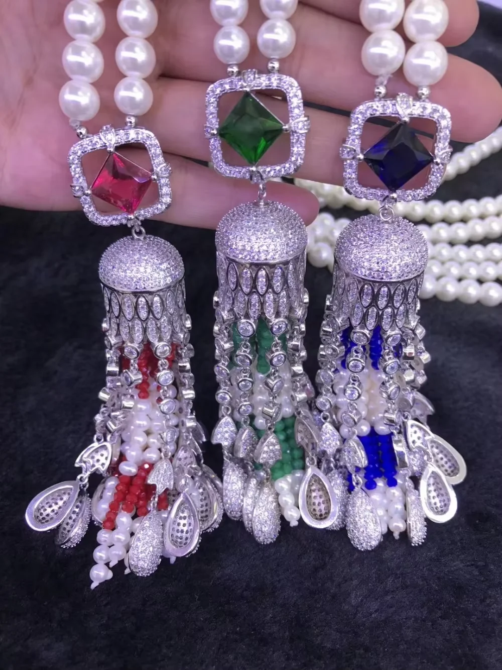 Big Golden plated Paved CZ Cubic Zirconia Necklace Pendant Clasp Jewelry Connector DIY Fine Jewellery Making
