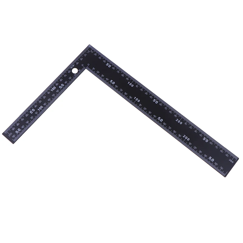 Black Right Angle Ruler 90 Degree Hole Angle Ruler Industrial Grade Positioning Marking Angle Ruler Woodworking L-shaped Ruler