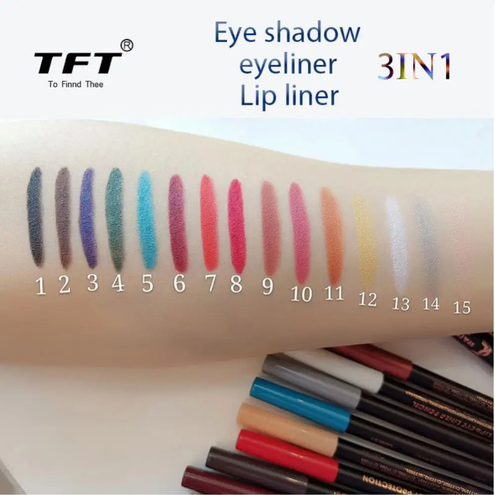 Smudge-proof Easy To Wear Makeup Eyeliner Pen Smudge-proof Liner Waterproof Matte Colored Eye Pencil 15 Color Eyeliner Gel Matte