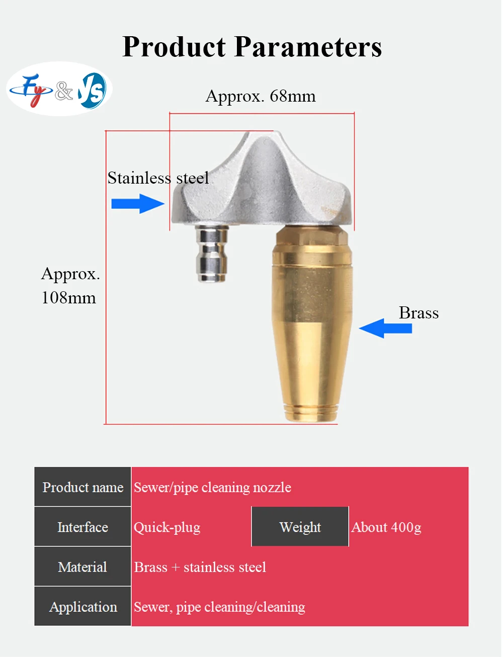 

Латунная насадка Turbo Jetter 1/4 дюйма — самоходный очиститель канализации для домашнего дренажа и удаления корней 5000 фунтов на квадратный дюйм
