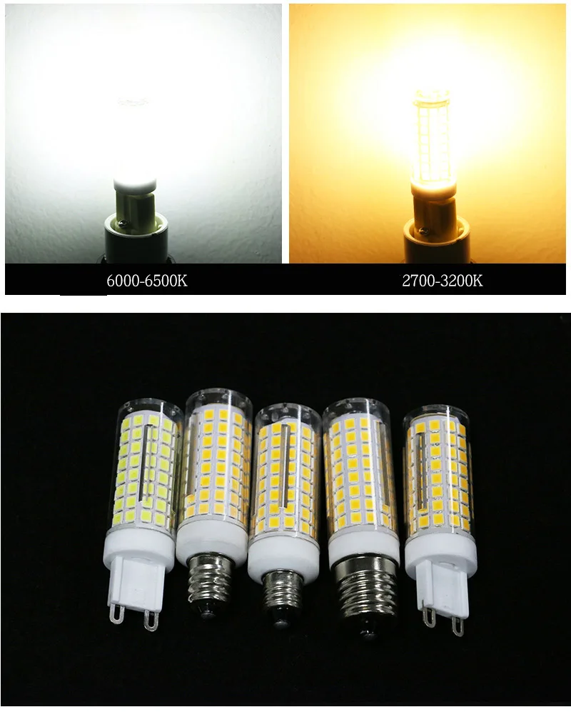 Imagem -05 - Lâmpada de Milho Led para Candelabro Pingente Substituir Halogênio 12v30v 220v 110v g4 g8 g9 Gy6.35 G5.3 E11 E12 E14 E17 Ba15d 5w 7w 10w 10 Peças